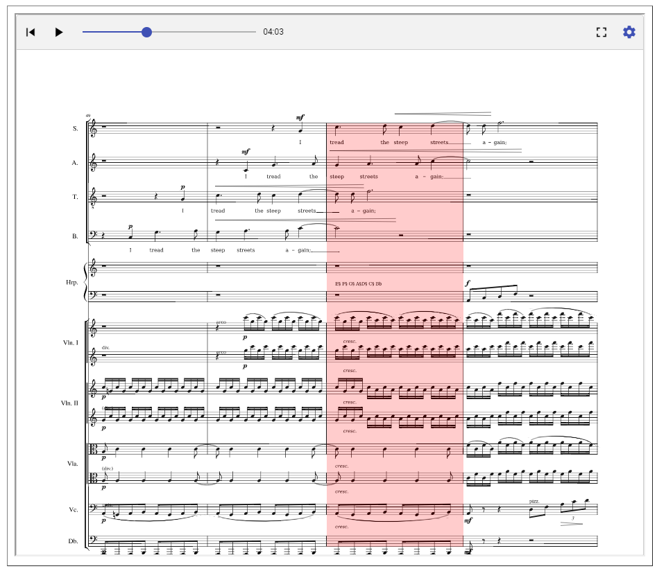 MuseScore with moving cursor